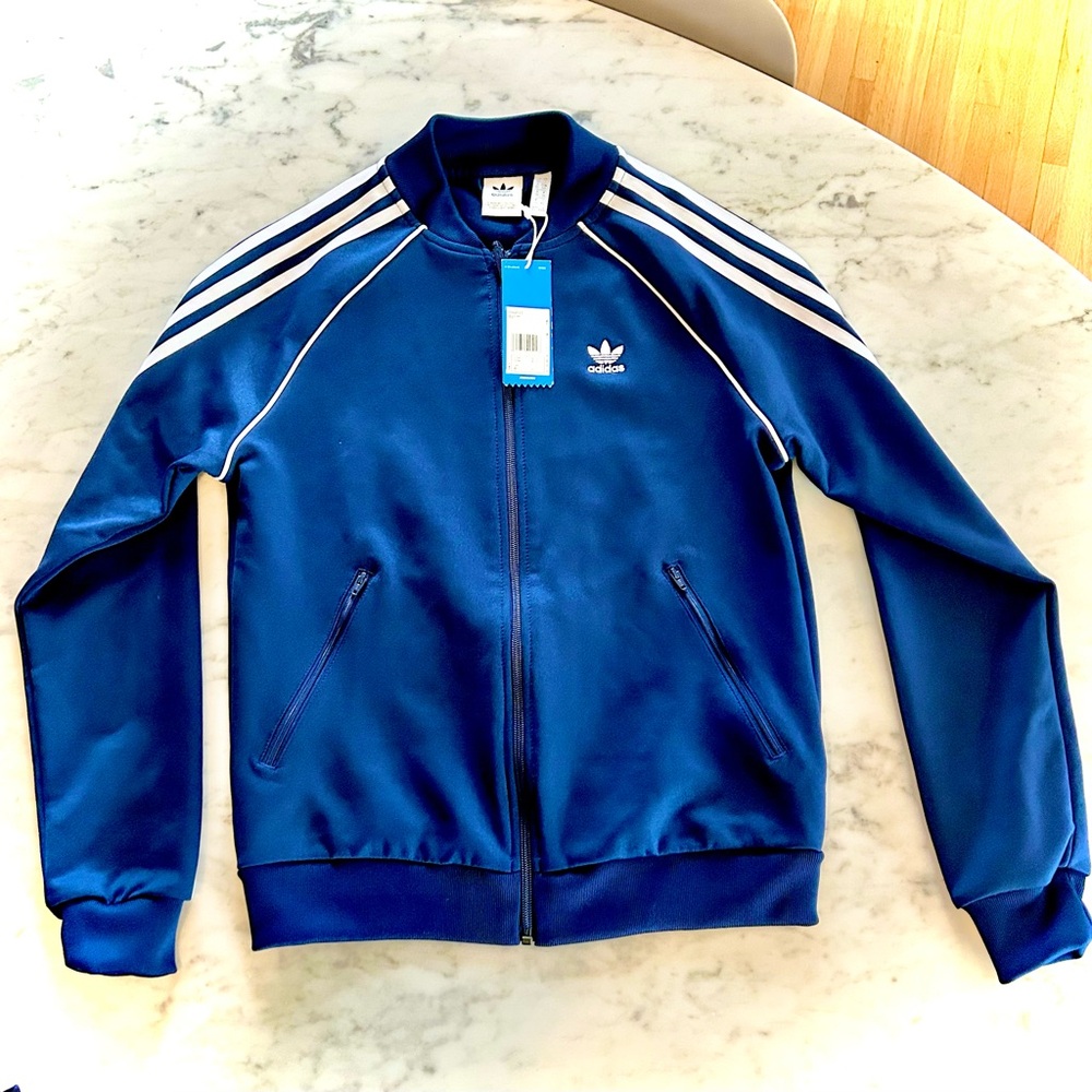 Adidas Originals Women’s Crew Neck Track Jacket- Navy Blue -S